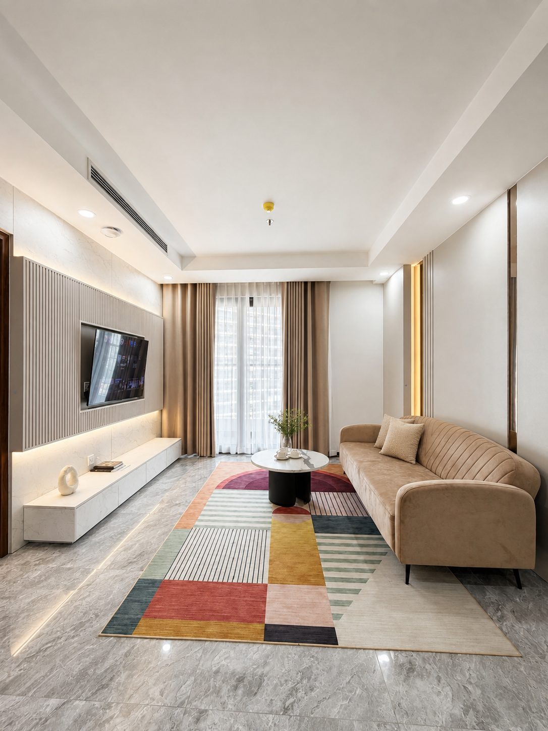 Phòng khách căn hộ 1 phòng ngủ