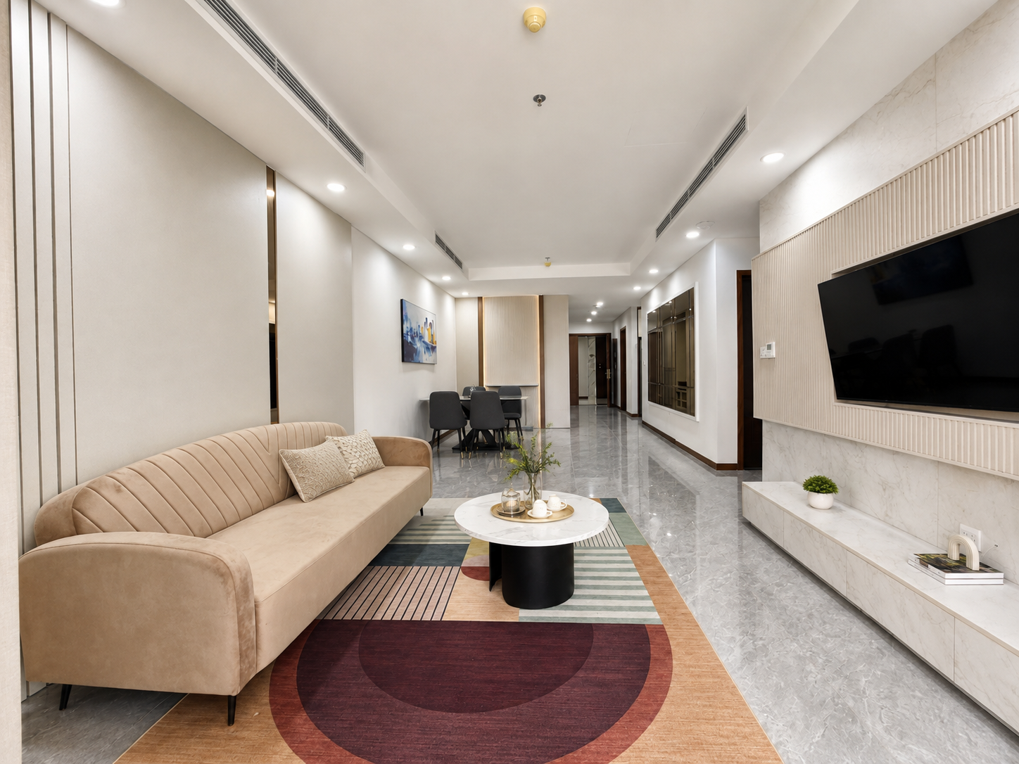 Phòng khách căn hộ 3 phòng ngủ